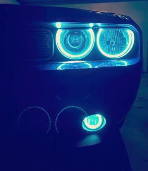 Dodge Challenger Headlight Halo Kit - ORACLE Lighting - LED Projector - Blue - `08-`14